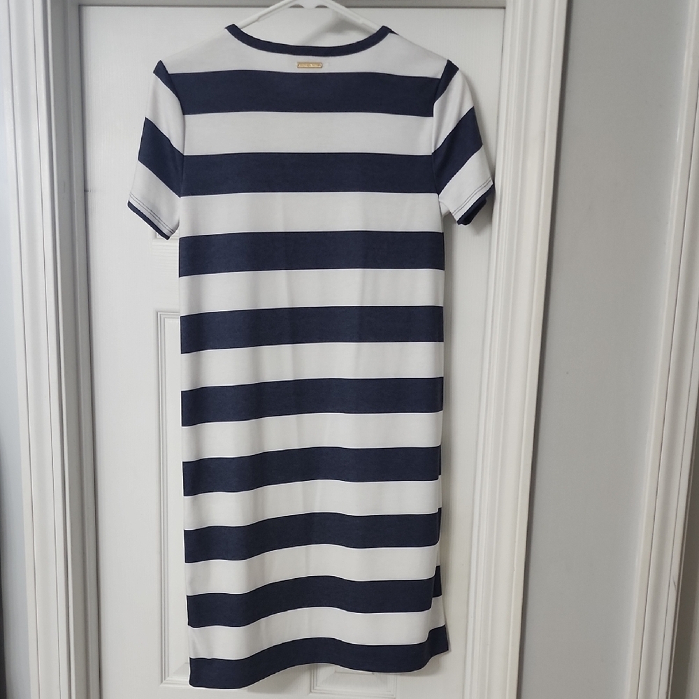 MICHAEL Michael Kors Striped Navy and White Mini Dress - Picture 3 of 4